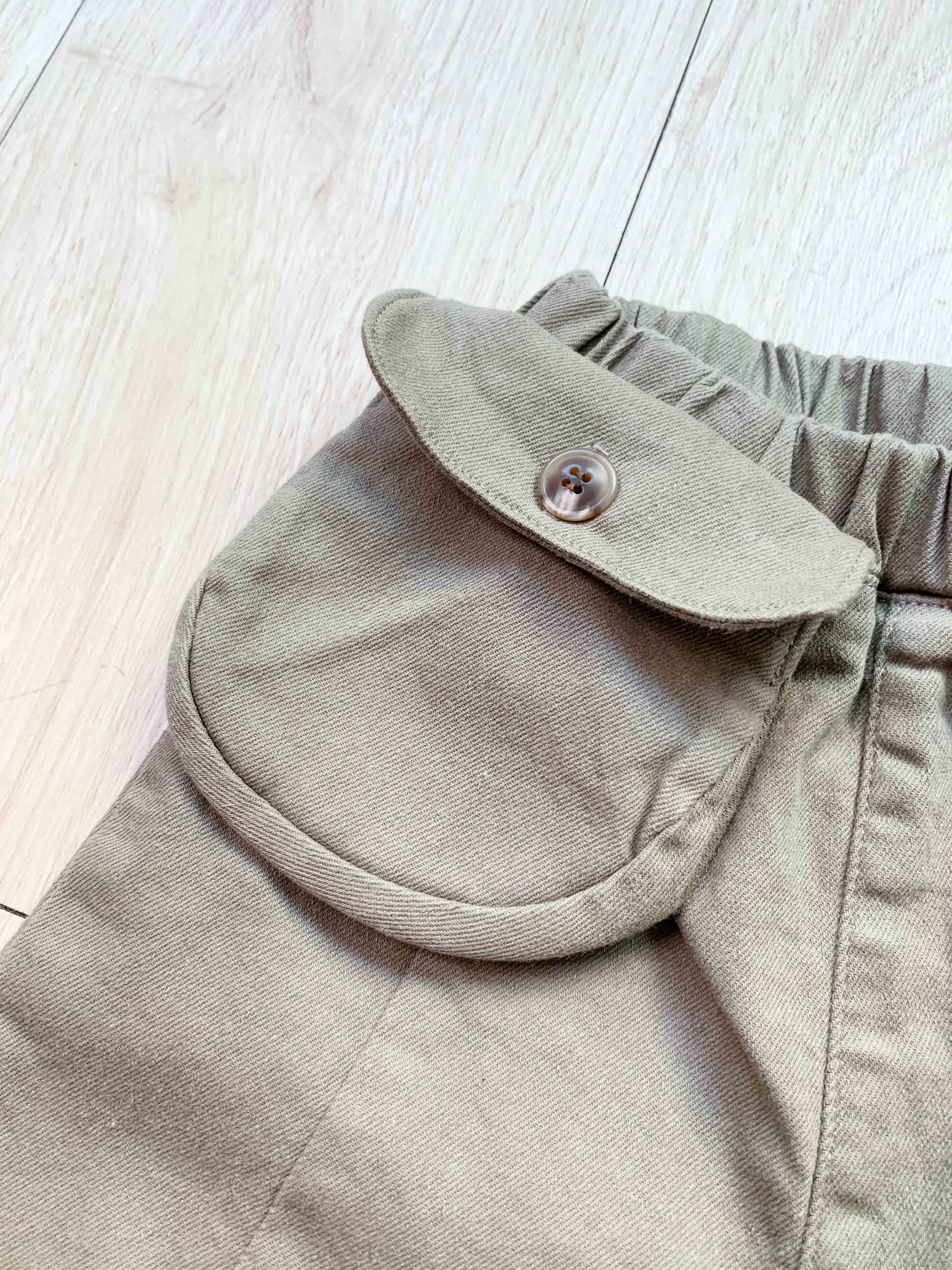 1909Q121 立體口袋(可拆)立體車線彈性休閒褲