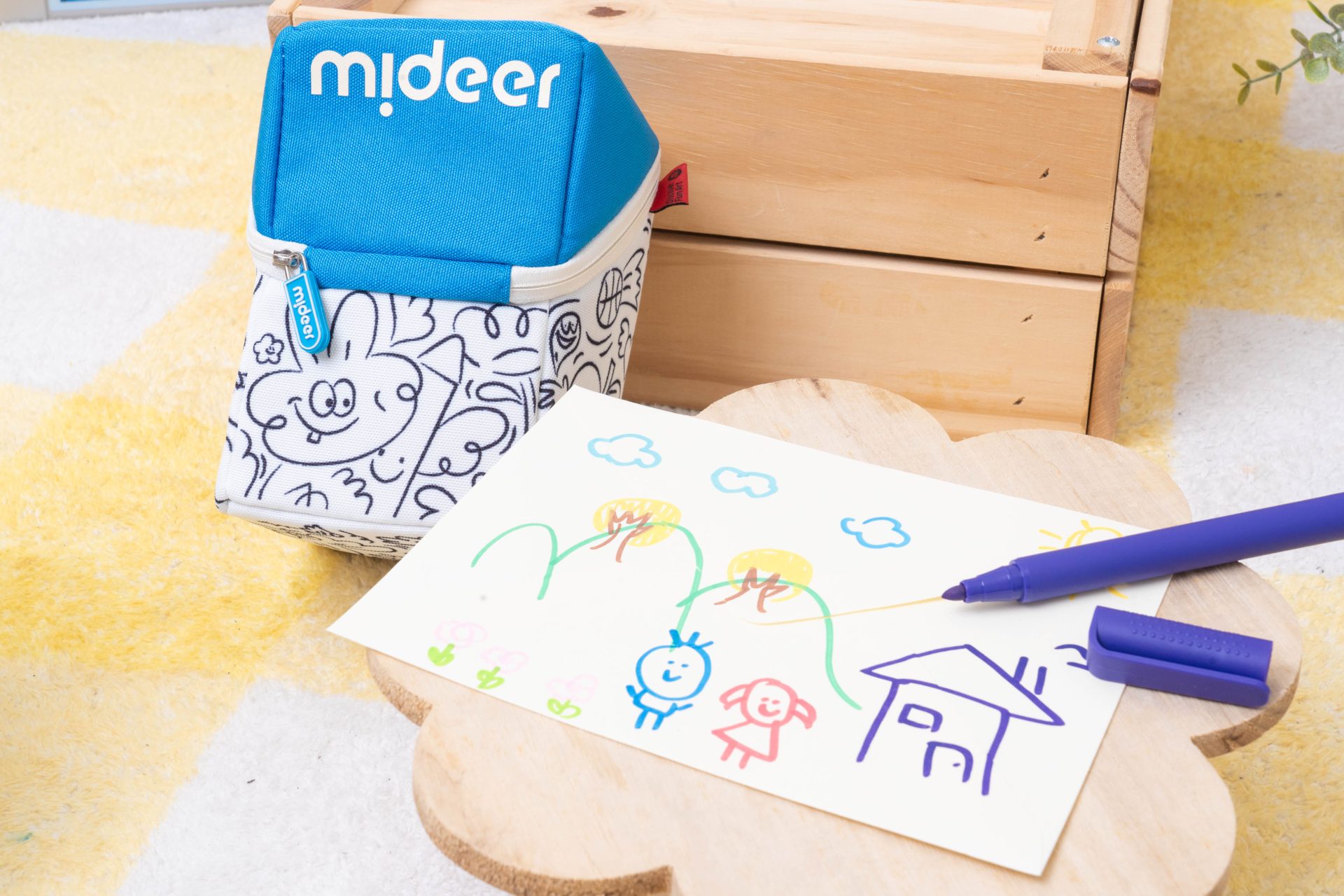 【MiDeer｜可水洗蠟筆畫筆。畫冊文具｜大師聯名-好餓毛毛蟲】2024秋季新品上市！